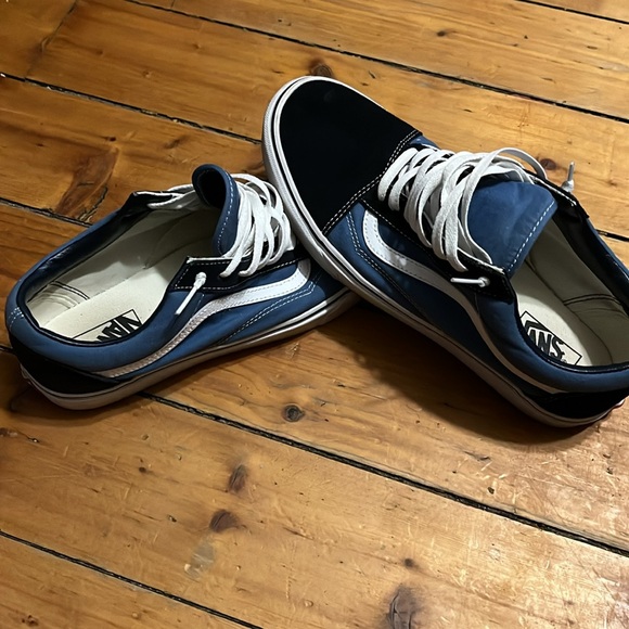 Size 12- Blue and Black Vans- Like New- No Box - Picture 4 of 5